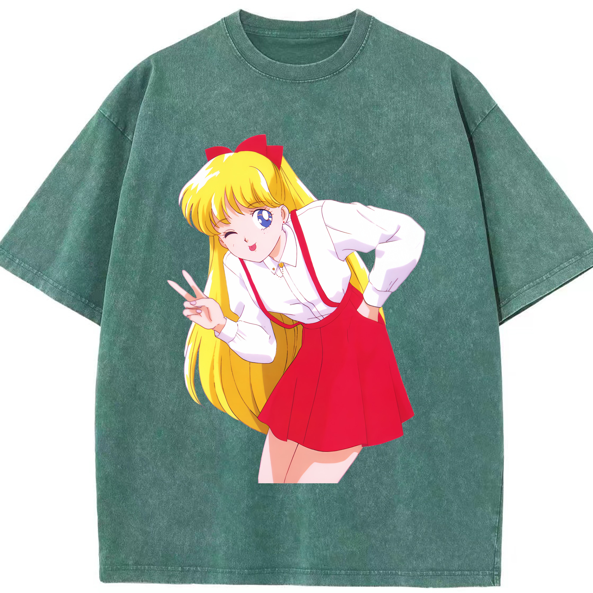 （画像用） 美少女戦士セーラームーン 愛野 美奈子 あいの みなこ Sailor Moon Aino Minako 綿100% ヴィンテージ風 半袖Tシャツ（フロントプリント）